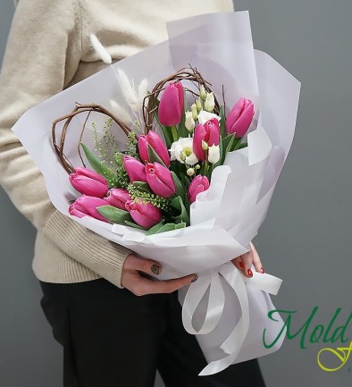 Букет из тюльпанов ,,Валентинка'' Фото 394x433